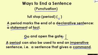 Ways to End a Sentence (full stop, comma, exclamation)