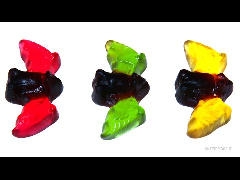 Gummy Sweets Dissolving in Acid Time lapse