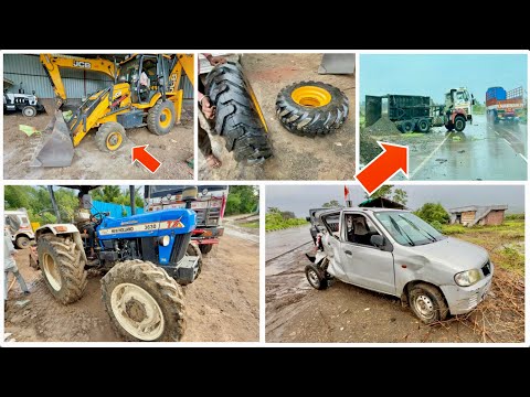 TATA 12 Tyer Dumper Big Accident | बड़े वाले टायर डाल दिए ? Monster Tyer in JCB 3dx Xpert