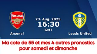 Pronostic football - Ma cote de 55 et mes 04 autres pronotics pour samedi et dimanche.