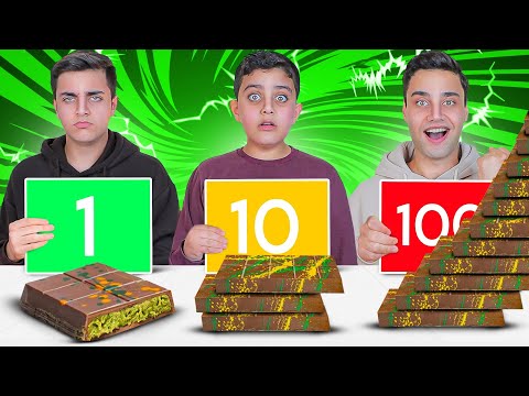 تحدي 100 طبقة من الأكل😱!! شوكولاتة دبي صدمتنا💔