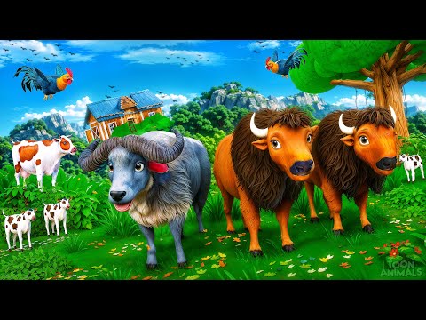Monster Bison Rampage at the Farm! Animals Epic Rescue and Survival Adventure