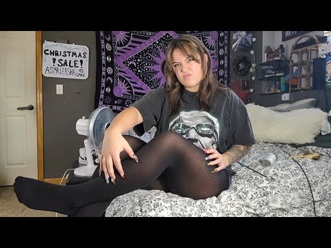 ASMR- Tights Scratching W/ Long Nails 💖 Snapping & Other Sounds 💖