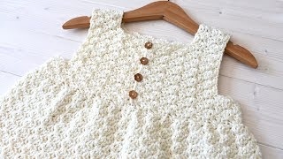 How to crochet a girl's pretty shell stitch dress / top - The Lily Dress