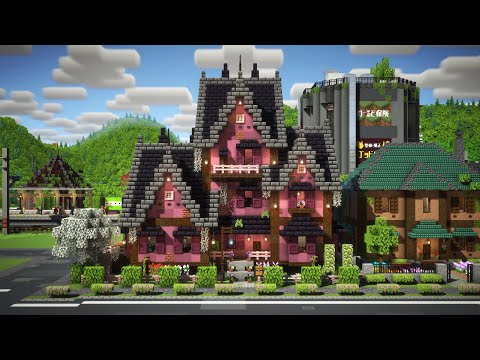 おしゃクラ！Part  紫の建築、難しすぎた…試行錯誤で見つけた最適解とは？(Minecraft)