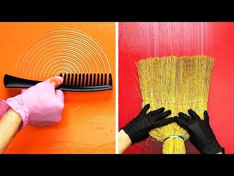 23 IDEE PER PITTURARE LE PARETI USANDO COSE ORDINARIE