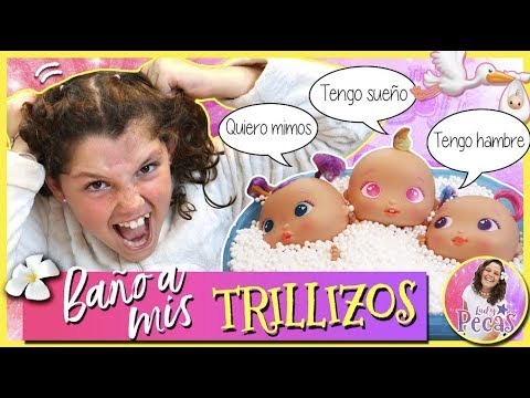 ¡¡BAÑO a mis TRILLIZOS!! *  Un DÍA siendo MAMÁ de mis nuevos BEBÉS BELLIES!! 👶👶