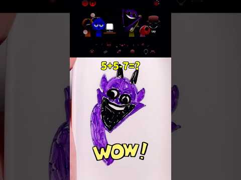 I drew PURPLE HORROR from Sprunki Incredibox with a pen on the water