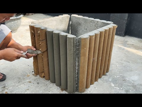Easy DIY Flower Pots from cement and plastic pipes / How to make unique flower pots in the garden