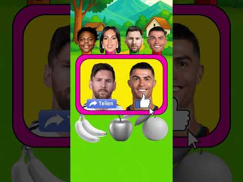 Wer kann die Früchte richtig ausmalen? 🍌🍎🍊 Ronaldo🐐 vs Messi😍 vs Speed🔥 vs Georgina🎨