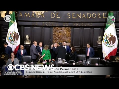 YouTube video thumbnail: Fight Breaks out in Mexican Senate as Session Ends