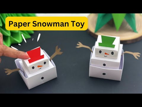 How To Make Easy Paper Moving Snowman For Kids / Nursery Craft Ideas / Paper Craft Easy/ KIDS crafts