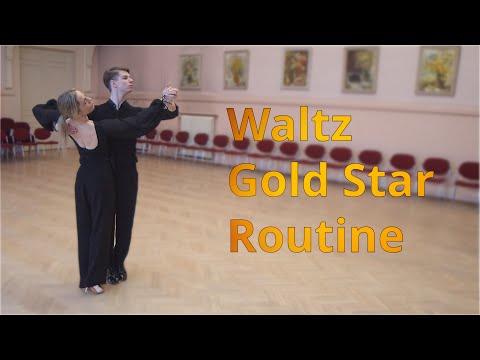 Waltz Gold Star Level Choreography | Natural Spin Turn with Hesitation, Back Whisk with Steps in PP