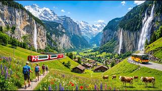 🇨🇭 Lauterbrunnen Switzerland 8K | Most Stunning Swiss Village with Waterfalls, Rivers & Streams