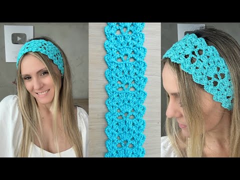 Tiara de crochê rendinha, facil, rapida e economica/ Faixa de cabelo de croche/Crochet headband