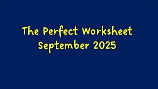 September 2025 Worksheet