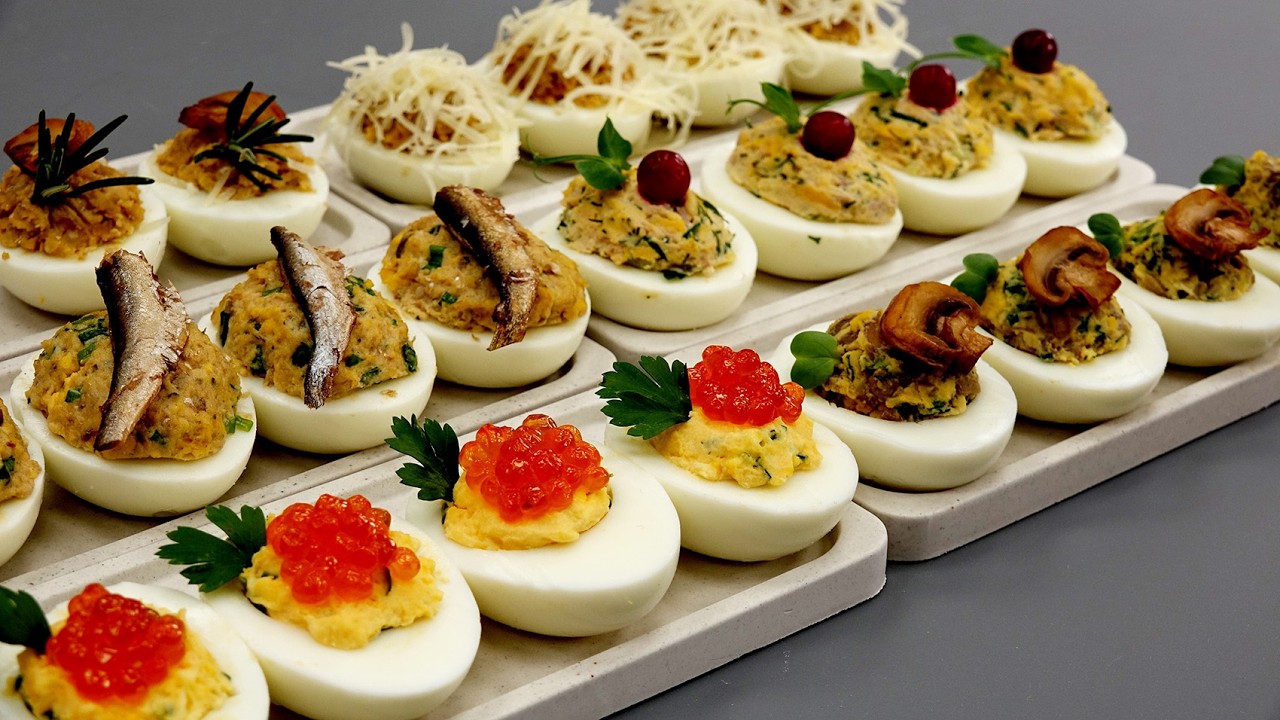 Их готовили ВСЕ! Яйца из 90-х, забытые напрасно! Закуски - фаршированные яйца - 10 РЕЦЕПТОВ
