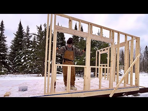 Building A VERY SIMPLE Off Grid Cabin: Wall Framing And Sheathing