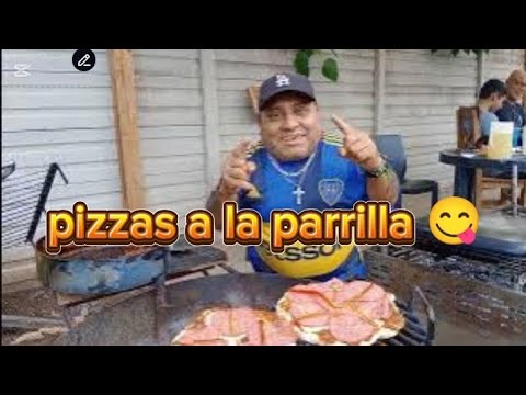 pizzas a la parrilla con la familia mi receta 😋