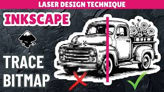 Image to vector in Inkscape: Trace Bitmap for laser cutting | PNG to SVG series