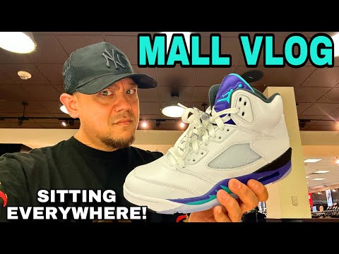 Air Jordan 5 Grape Sneaker Shopping Mall Vlog SITTING EVERYWHERE