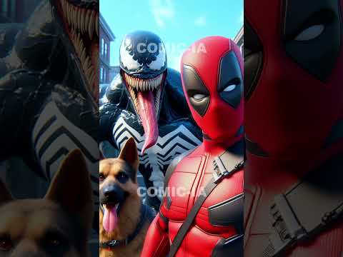 Homem-Aranha, Venom e Deadpool pegaram diferentes animais de estimação.