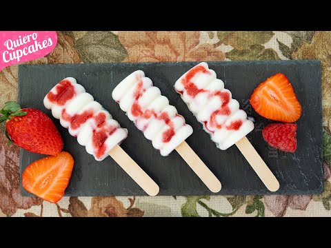 PALETAS HELADAS DE YOGUR, FRUTOS ROJOS Y COCO | POSTRE DE VERANO | QUIERO CUPCAKES