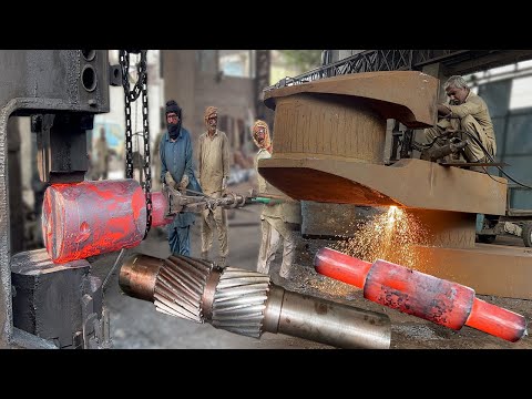 Cutting Ship’s Crankshaft to Make Industrial Cranks | Giant Crankshaft Manufacturing & Machining