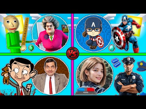 فلم ماين كرافت : كوكب المعلم الشرير ضد كابتن امريكا ضد الشرطة ضد مستر بين !!؟ 🔥😱