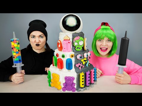 Mukbang Giant Eyeball Jelly Cake Decoration! 케이크 먹방 챌린지 by Pico Pocky