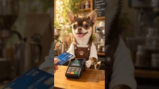 POV: You found the world’s tiniest barista 🐶☕️❤️