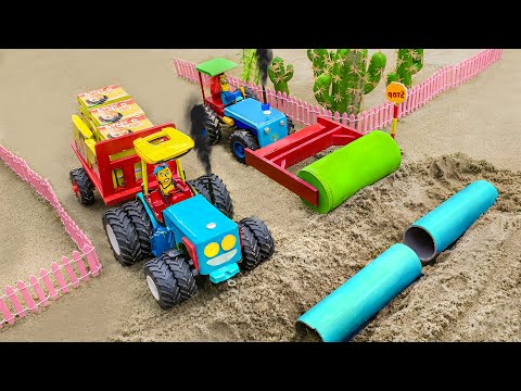 diy mini truck an excavator making home pipe bridge science project ‪@sunfarming7533