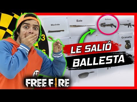 MI HERMANO LANZA DARDOS A UN MAPA Y JUEGA FREE FIRE CON EL ARMA QUE CAIGA