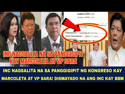 INC NAGSALITA NA SA PANGGIGIPIT KAY MARCOLETA AT VP SARA! DISMAYADO SA MARCOS ADMIN.