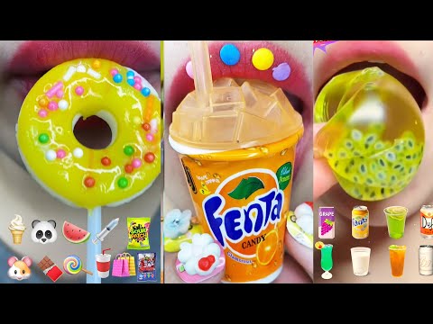 asmr MINUTES DELICIOUS LOLLIPOP ICE CREAM RAINBOW CANDY TIKTOK EMOJI COMPILATION eating sounds