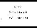 Factoring Trinomials and Verification