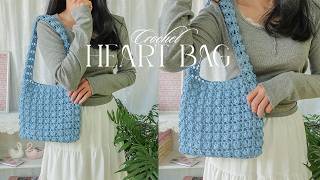 Crochet Mesh Heart Bag🩵Hướng dẫn móc túi xách lưới trái tim đi chơi hè siêu xinh🩵 Vyvascrochet