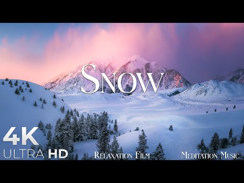 Snow Falling - Breathtaking Winter Nature bath Relaxing Music - 4k Video HD Ultra