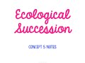 Ecological Succession Concepts