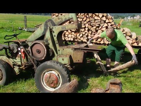 Amazing Dangerous Homemade Firewood Processing Machines, Fastest Powerful Wood Splitter Working