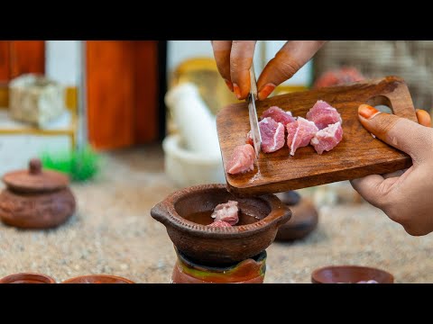 Chettinad Mutton Gravy | மட்டன் குழம்பு + ராகி களி | Traditional | Miniature Cooking how