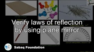 Verify laws of reflection by using plane mirror