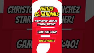 PHILLIES GAME TODAY! PHILLIES VS. NATIONALS [9/15/26] #shorts