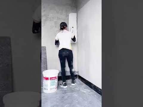 How to Prepare Tiles Wall ,​ Wall paint​ Fast & Beauty part  6376