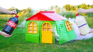 Coca Cola and Mentos vs Playhouse for Kids