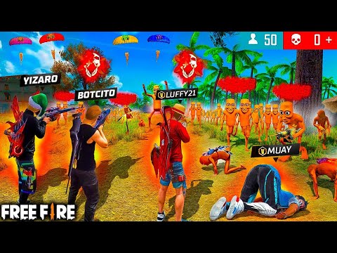 ELIMINANDO a 50 TUNG TUNG SAHUR en FREE FIRE con EL EQUIPO MARIPOSA 😱🔥