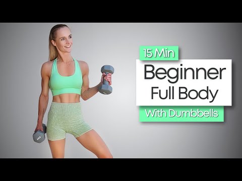 DAY 6 - 15 MIN BEGINNER HIIT WORKOUT WITH DUMBBELLS | 7 Day Beginner Workout Challenge