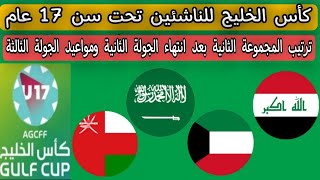 ترتيب المجموعة الثانية كأس الخليج للناشئين تحت سن 17 عام وحسابات التأهل مباراه العراق والسعوديه 