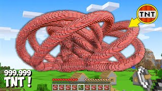 I found CROOKED 999.999 TNT in Minecraft! What is HIDDEN inside the LONGEST  CURSED TNT TUNNEL?