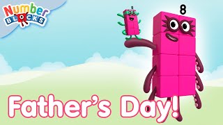 Feliz Dia dos Pais da Numberblocks! Super-herói número Oito | Numberblocks em Português Brasil